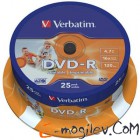 DVD-R [ 25 .  ] Mirex Inkjet Printable 16x /4,7Gb