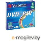 DVD-RW Verbatim 4.7Gb 4x Slim case (5) Color (43563)