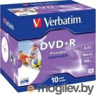  DVD+R 4,7Gb Verbatim 16x  Jewel, 10, Photo Printable 43508