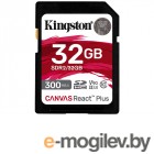 32Gb - Kingston SDHC UHS-II 300R/260W U3 V90 Canvas React Plus SDR2/32GB